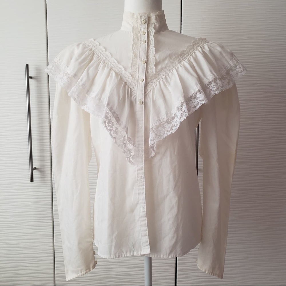Gunne Sax/Gunnies White Lace Blouse